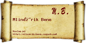 Mlinárik Bene névjegykártya